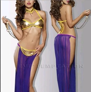 Durchsichtige Bauchtänzerin Cosplay Dessous 3-teiliges Set - med / groß - Bild 1 von 12