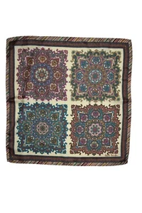 Paul Smith Mainline Paisley Striped Border Print Pocket Square Brand New - Picture 1 of 3