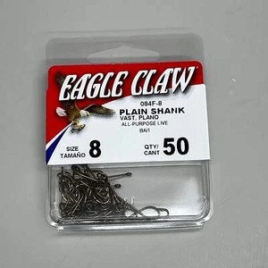 EAGLE CLAW Sharp Plain Shank All Purpose Live Bait Holder Bronze #8 50pc 084F-8 - Picture 1 of 7
