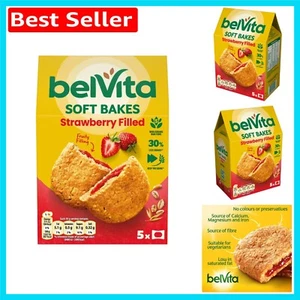 Delicious Soft Bakes Strawberry-filled Biscuits - Vegetarian Snack (Pack of 5) - Picture 1 of 10