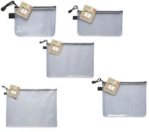 eco eco Tuff Bags 95% Recycled Clear Storage Zip Document Strong Waterproof X 12 - Picture 1 of 6