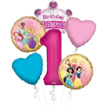Disney Princess Happy Birthday Balloon Bouquet (6 Balloons) | Viva Party Balloon - Image 1 of 4