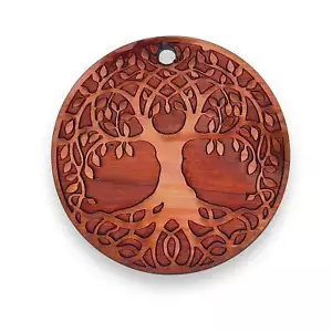 Celtic Tree of Life - Raw Cedar Ornament 3x3in - Picture 1 of 7