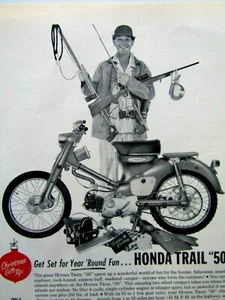 Honda Trail 50 Christmas Vintage 62 Year Around Fun Original Print Ad 8.5 x 11" - Picture 1 of 7
