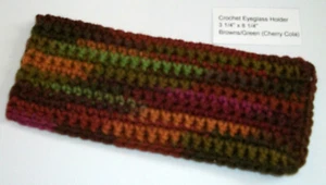 New Unique Handmade Crochet Eye Glass Sunglass Holder Carrier Cherry Cola - Picture 1 of 2