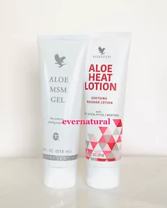 Set of tubes Forever Living Aloe Heat Lotion and Forever Aloe MSM Gel 4 oz ea. - Picture 1 of 4