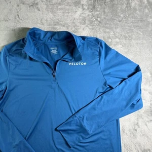 Peloton Pullover Activewear Training Top Long Sleeve 1/4 Zip Blue L - Picture 1 of 11