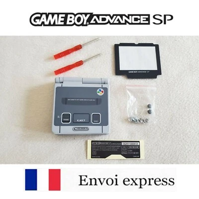 Coque GAME BOY ADVANCE SP SNES edition NEUF NEW + tournevis - shell case GBA
