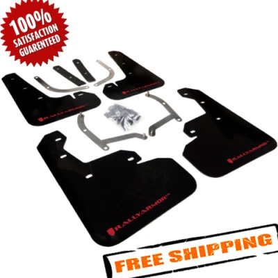 Rally Armor MF45-UR-BLK/RD Black/Red UR Mud Flaps for 17-22 Subaru Impreza 4D/5D - Imagem 1 de 4
