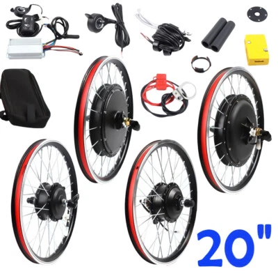 20" 1000W/250W Electric BicycleFront/Rear Wheel Conversion Kit Motor Hub 48/36V - Image 1 of 4