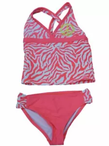Angel Beach Girls Orange Zebra Print Swimming Suit Swim Bathing Suit 2 PC - Picture 1 of 1