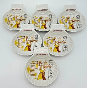 APILCO France Porcelain Shell Shaped Dishes 5.5 in Set of 6 Gratin Dauphinois - Picture 1 of 9