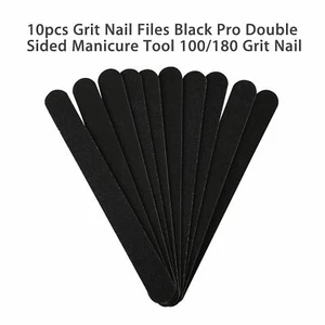 10Pack Double Sided Manicure Nail File #100 #180 Grit Pro Emery Boards Files Toe - Picture 1 of 9