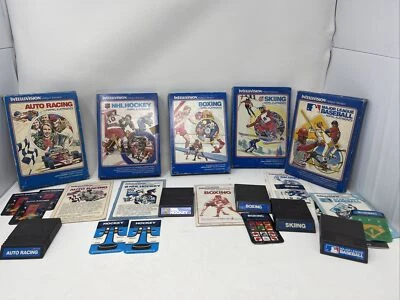 Intellivision Sports Game Lot Racing NHL Hockey Skiing Boxing Major Baseball x5 - Image 1 of 4