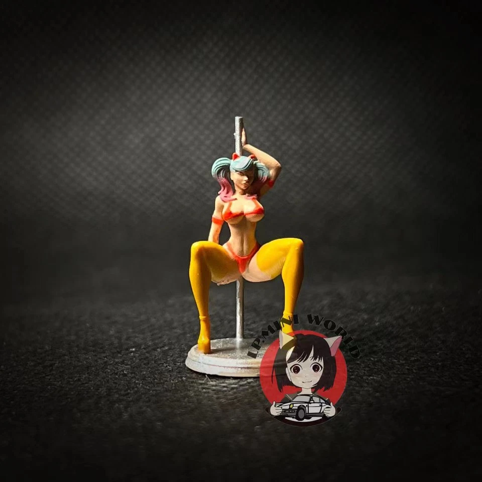 1/64 Nightclub Steel Pole Dancer Girl Painted Mini Model Ornaments Scene Props — 第 1/1 张图片