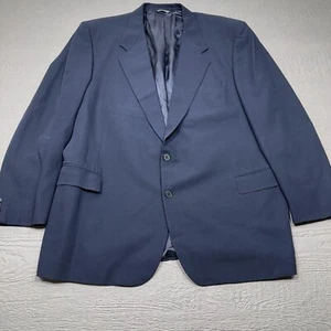 FLAW Zanella Blazer Mens 48 Long Blue Single Breast Two Buttons Wool Classic - Picture 1 of 17