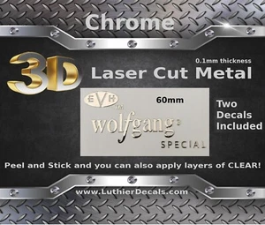 Wolfgang Guitar Decal 3d metal Headstock Restoration Sticker logo m45b - Picture 1 of 8