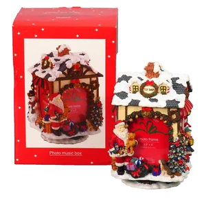 JC Penney Music Box Photo Frame Christmas Vintage Home Collection Rotate Trinket - Picture 1 of 12