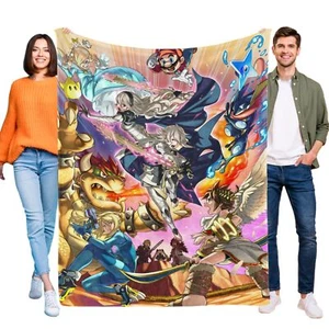 Super Smash Bros Flannel Blanket Soft Bed Sofa Throw Birthday Gift Cool for Kids - Picture 1 of 11