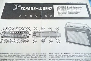 Service Manual Guide For Schaub-Lorenz Weekend T 60 K Automatic - Picture 1 of 1