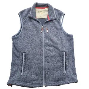 Orvis full zip Fleece Vest Sweater Mens Large Blue  Zip  Pockets Outdoor 1131493 - Picture 1 of 15
