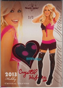 2013 BENCHWARMER HOBBY LINGERIE AUTO: CRYSTAL HEFNER #1/1 OF ONE RED AUTOGRAPH