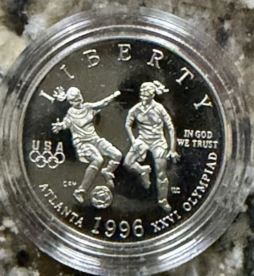 1996-S Olympic Soccer Proof Half Dollar US Mint Coin BU $22.50 W/Coupon CLEAN! - Image 1 of 2