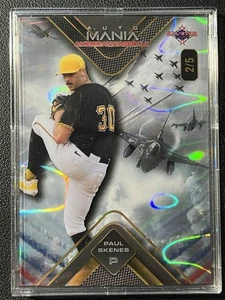 PAUL SKENES 2024 Wild Card Auto Mania #'d 2/5 Fighter Jets Rookie Pirates SP - Foto 1 di 4