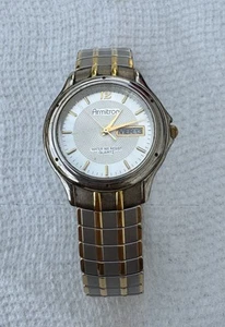 Men’s Armitron Vintage Gold Tone Wrist Watch Stainless Steel Quartz 20/1367 - Picture 1 of 4