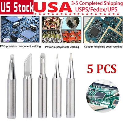 5 Pcs Solder Screwdriver Iron Tip For Hakko Soldering Station Tool Set 900M-T US
