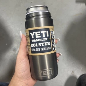 YETI Rambler 12 oz. Slim Colster Can Insulator Graphite Rare - Picture 1 of 3