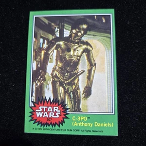 Tarjeta de error Ex-EXMT 1977 Topps Star Wars 207 C3PO Anthony Daniels Golden Rod - Imagen 1 de 10