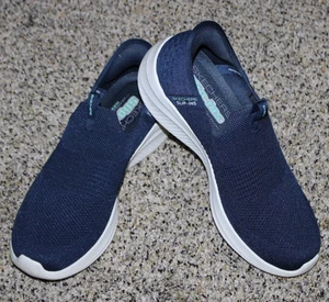 Skechers Slip Ins Navy Blue 9 Hands Free Shoe Wide Fit Memory Foam - Bild 1 von 6
