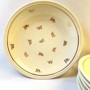 Limoges A Lanternier Vintage Porzellan 9" Schalen Gold Blumenrand Frankreich 6er Set - Bild 1 von 12