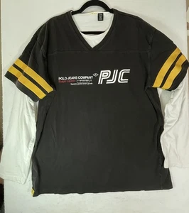 Vintage Ralph Lauren PJC Polo Jeans Company Hemd XL schwarz gelb schwere Baumwolle 96’ - Bild 1 von 8
