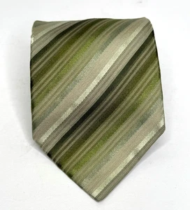 Giorgio Armani Krawatte Herren Grün Gestreift Seide Ganz Luxus Krawatte Italien Karriere - Bild 1 von 7