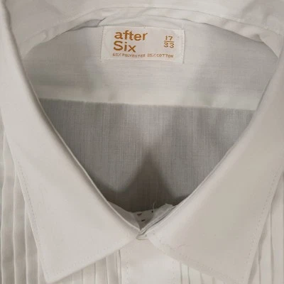 Camisa blanca con volantes After Six vintage graduación boda talla 17/33 talla grande Foto 1 de 4