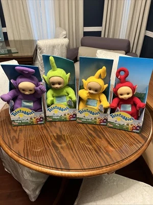 "Osos de peluche parlantes Teletubbies 14"" DE COLECCIÓN 1998 nuevos en caja juego de 4" Foto 1 de 4