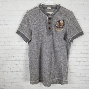 Abercrombie & Fitch Muscle Henley T-Shirt Herren Größe XL Indianer Chief Y2K - Bild 1 von 6