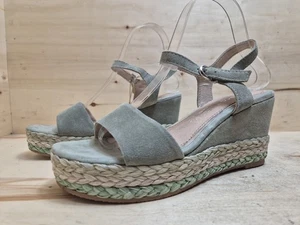 MARCO TOZZI BY GUIDO MARIA DAMEN ESPADRILLES KEILABSATZ GR:39 UK:6 SALBEIGRÜN - Bild 1 von 9