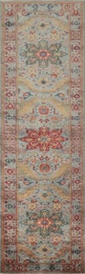 Light Blue Wool Hand-made 11 ft Runner Rug 3x11 Perfect for Classic Interiors - Picture 1 of 15