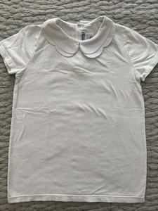 Jacadi White Scalloped Collar Shirt Size 12 In Excellent Condition - Picture 1 of 2