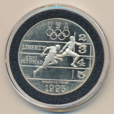 USA: 1995-P $1 Silver Proof Atlanta Olympic Games - Image 1 of 2