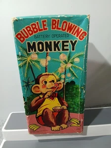 Bubble Blowing battery operated Monkey vintage 1950s ALPS made in Japan, boxed - Picture 1 of 16