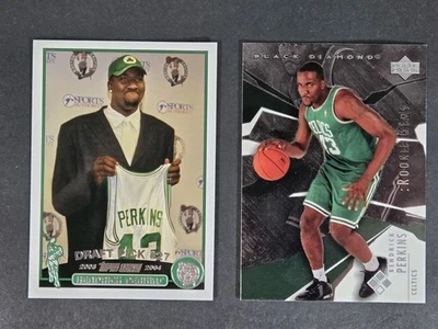 2003-04 Upper Deck Black Diamond novato Kendrick Perkins #164 y Topps #247 Foto 1 de 4