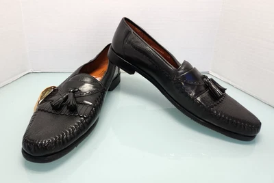 Brass Boot mens dress shoes Kiltie tassel loafers black leather Spain New Sz 15 - Image 1 of 4