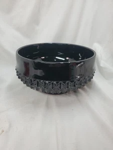 VINTAGE INDIANA GLASS BLACK CAMEO TIARA SALAD BOWL BERRY BOWL 9½"diameter - Picture 1 of 12