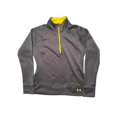 Chaqueta de entrenamiento Under Armour gris amarillo con cremallera para mujer talla L semi ajustada Foto 1 de 4