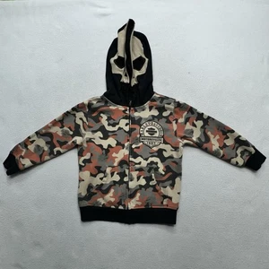 Harley Davidson Sudadera con Capucha Chaqueta Niños Jóvenes 5 Cremallera Completa Calavera Camuflada - Imagen 1 de 9