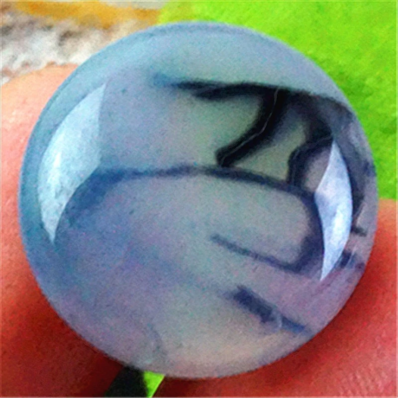 JT88096 20x5mm Azul/Negro Fuego Dragón Venas Ágata Redondo CAB Cabujón Foto 1 de 1